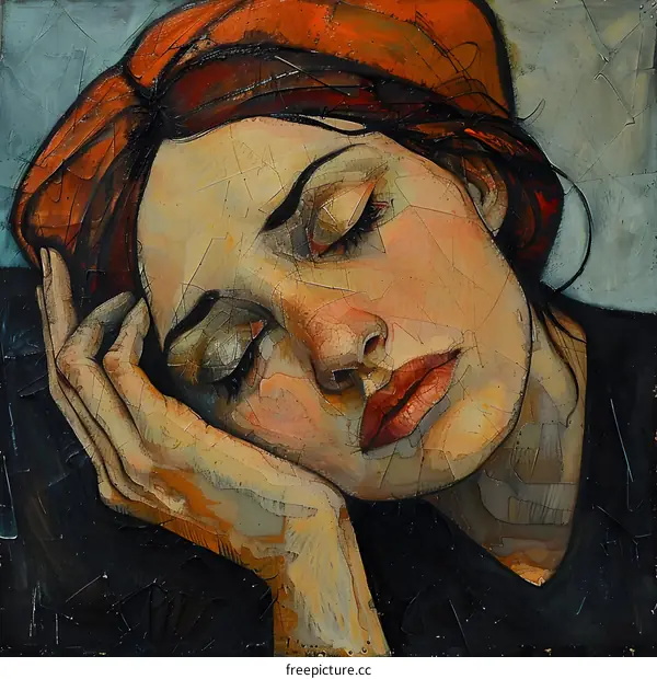 Portrait of a young woman with red hair