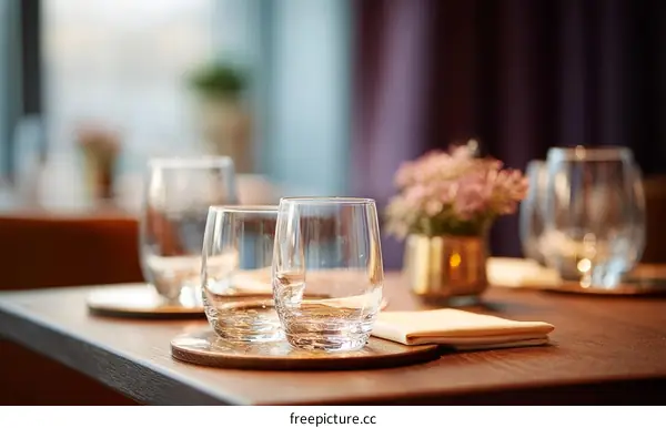Elegant Empty Restaurant Table Setting