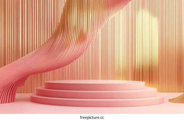 Modern Pink and Gold Geometric Display Stand