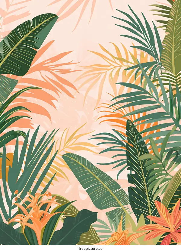 Tropical Leaves Pattern Illustration Design