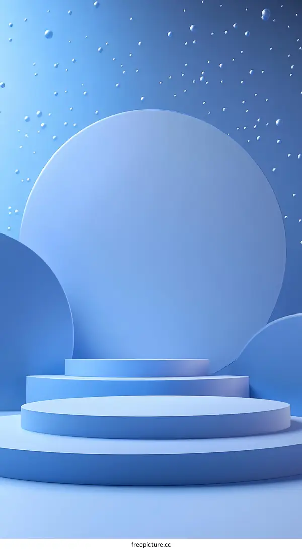 Abstract Light Blue Geometric Display Podium