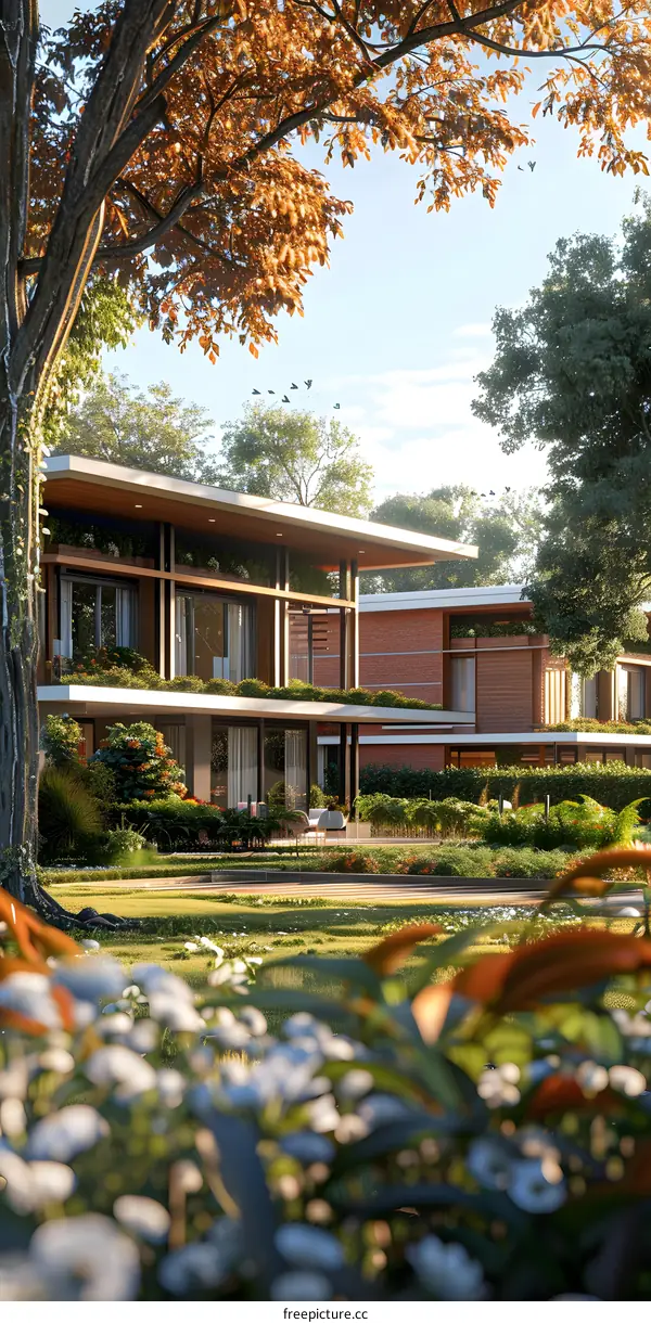 Courtyard house with natural elements