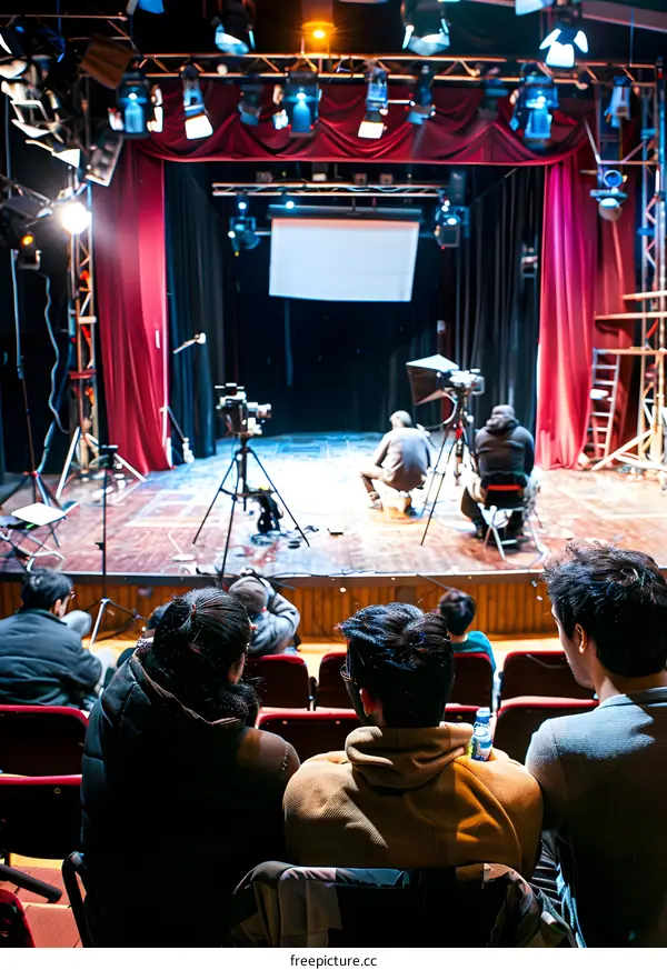 Audience Watching A Performance On Stage