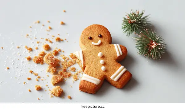 Broken Gingerbread Man Christmas Cookie