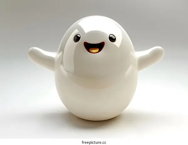 Cute 3D rendered cartoon egg man