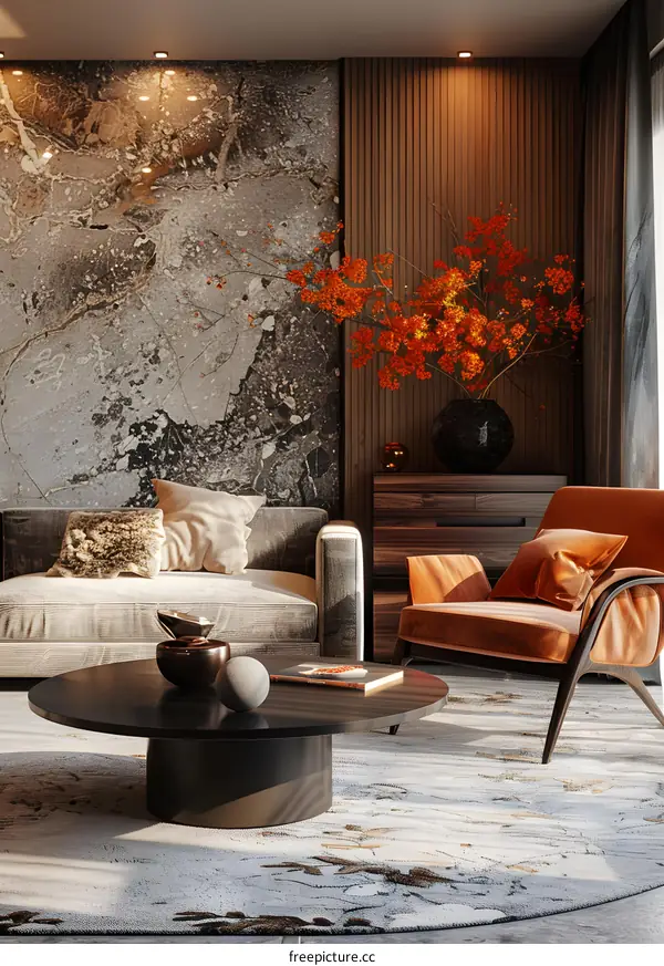 Modern minimalist style living room