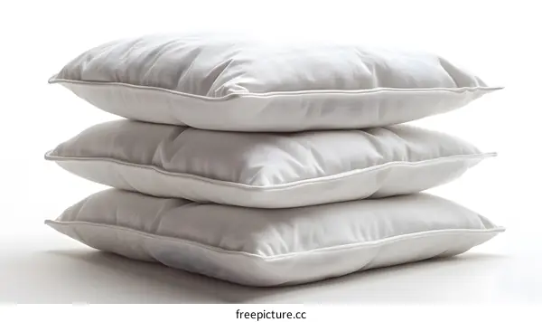 Three White Pillows Stacked
