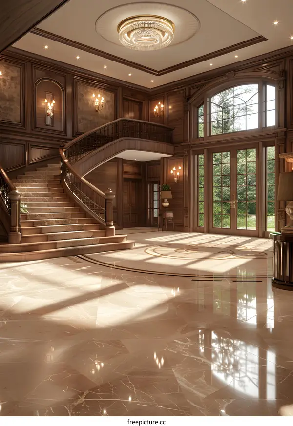 Luxury Mansion Interior Design With Grand Staircase