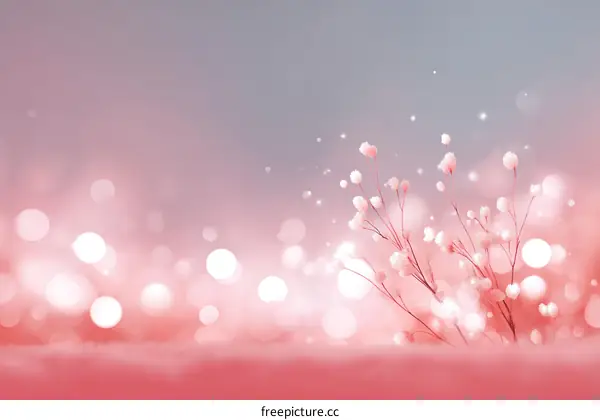Delicate Pink Floral Background with Bokeh