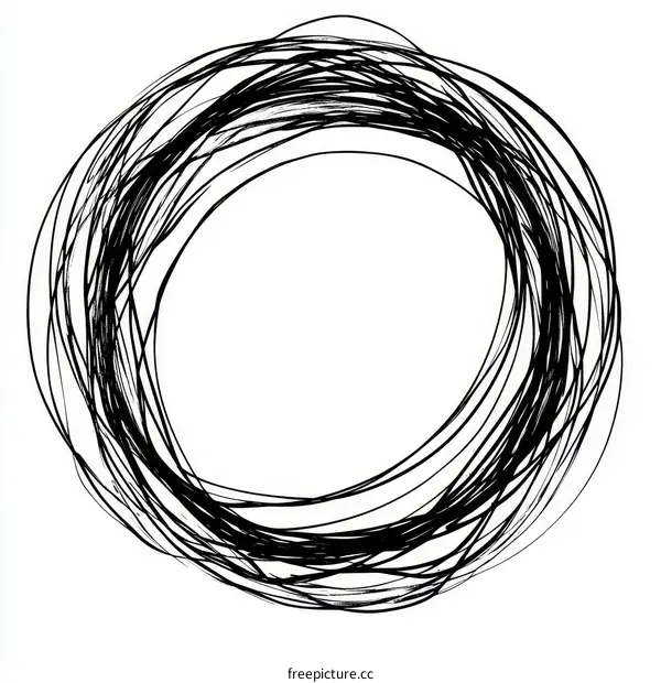 Abstract Circular Brushstroke Design