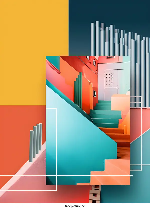 Colorful Staircase Architecture Design