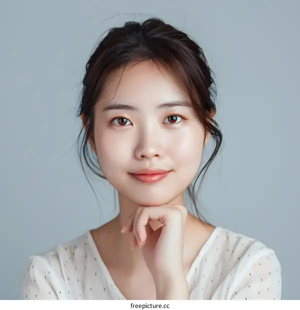 Young Asian Woman Portrait With  Smiling Expression