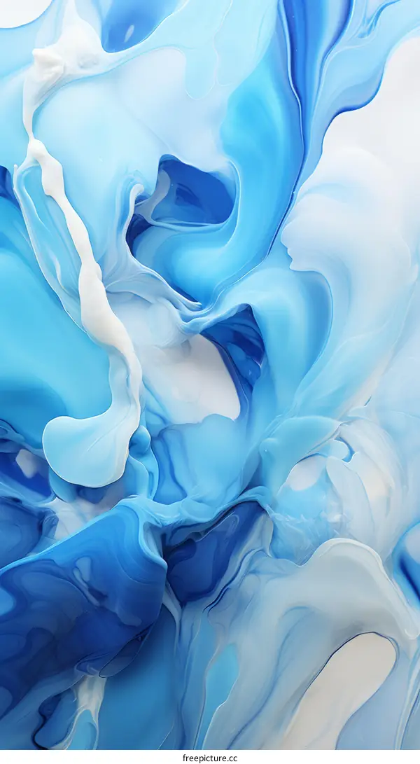 Blue and white abstract painting