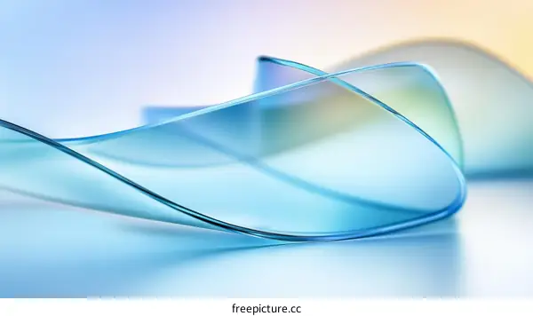 Abstract Light Blue Transparent Wave Forms