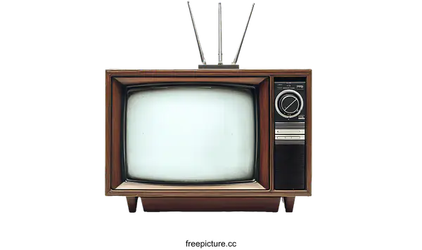 [Transparent Background PNG]Vintage Television Set on a White Background