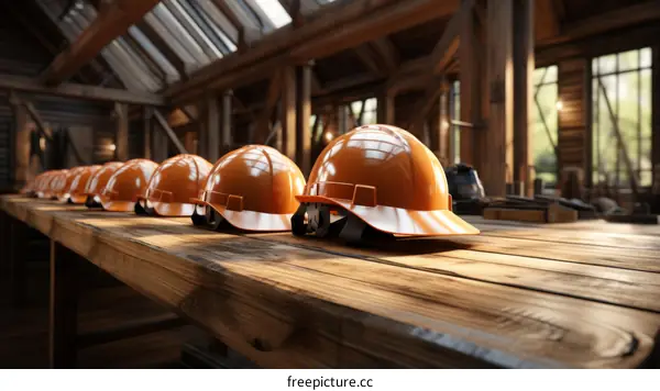 Hard Hats in a Workshop
