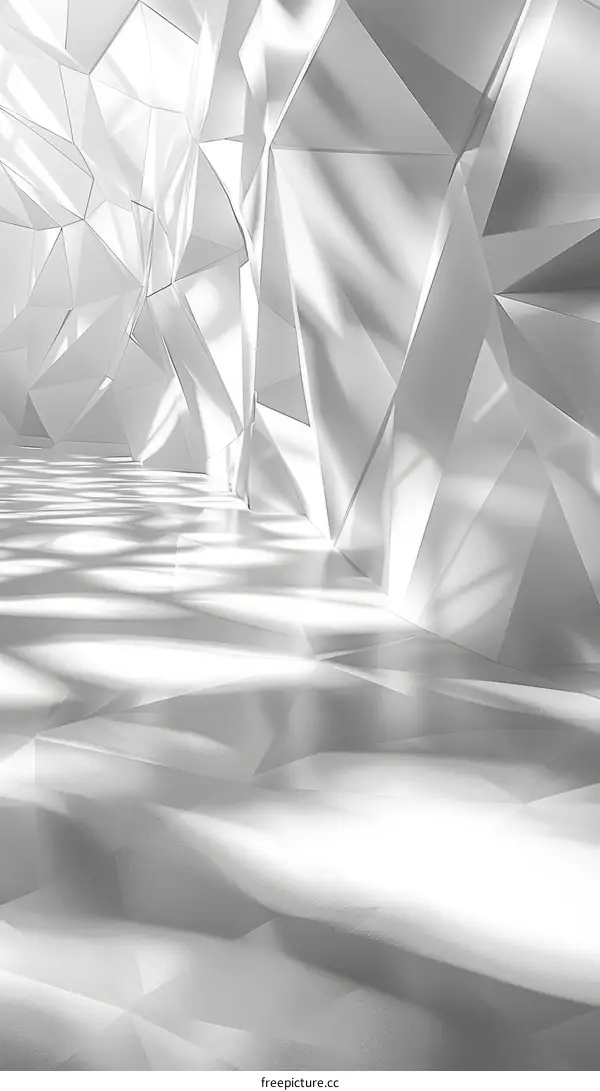 White Geometric Structure: Minimalist Futuristic Design