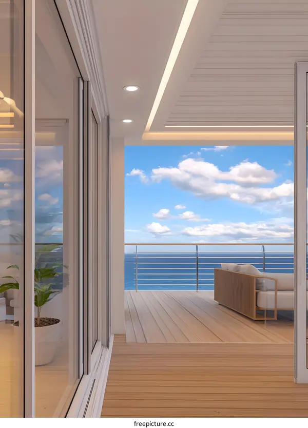 Modern Balcony with Ocean View