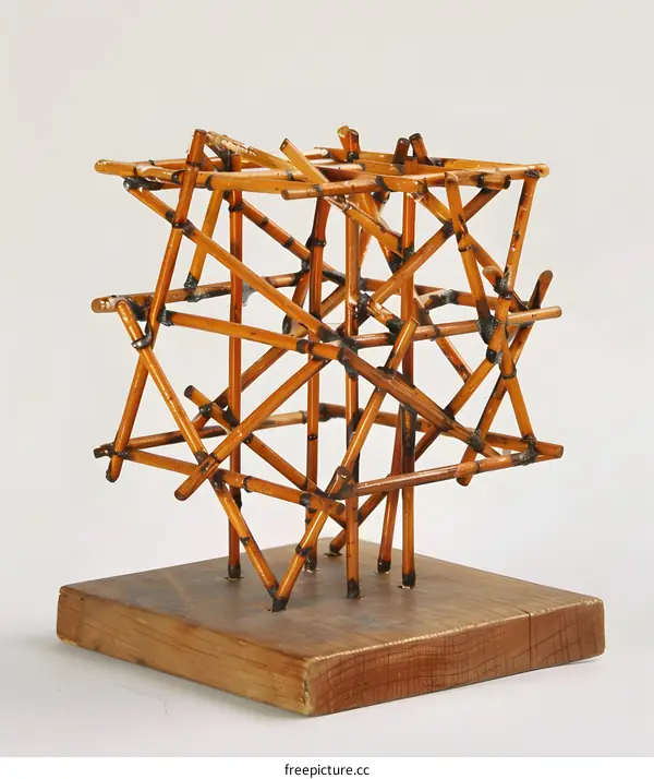 Abstract Sculpture Made of Wooden Sticks