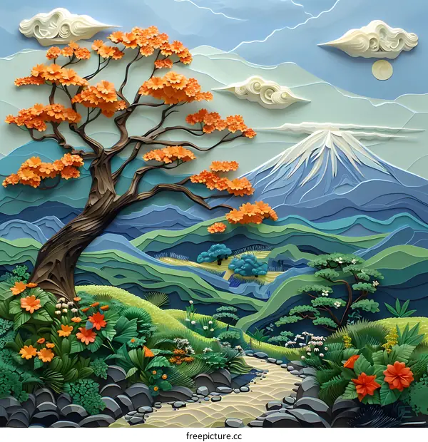 Paper Mountainscape Art