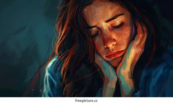 Portrait of a young woman with freckles and red hair