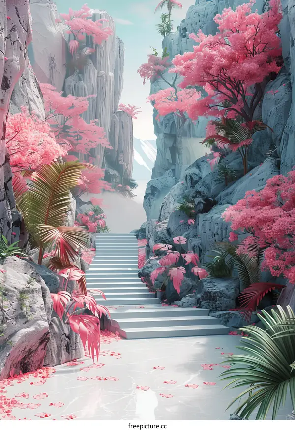 Mysteriously Calm Staircase to the Forest