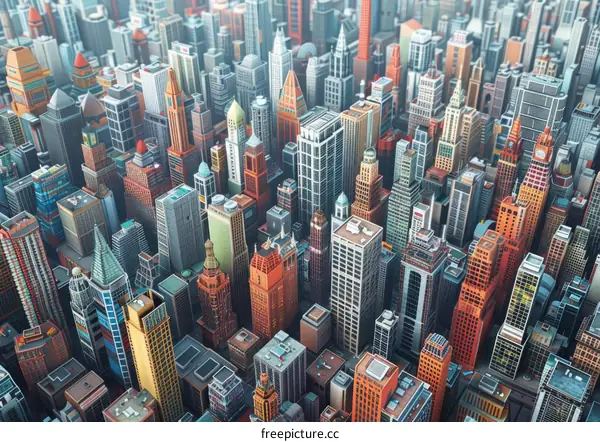 Skyscrapers as seen from above