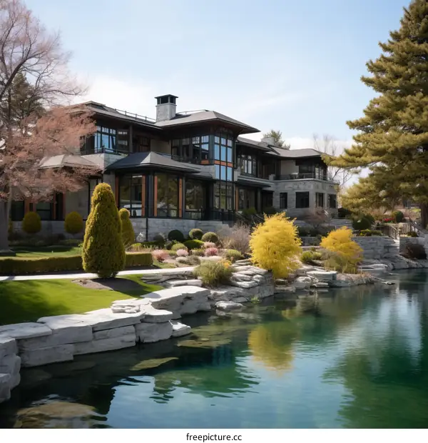 A Stunning Modern Mansion with a Lake View