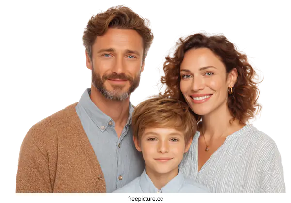 [Transparent Background PNG]Happy Family Portrait Photo