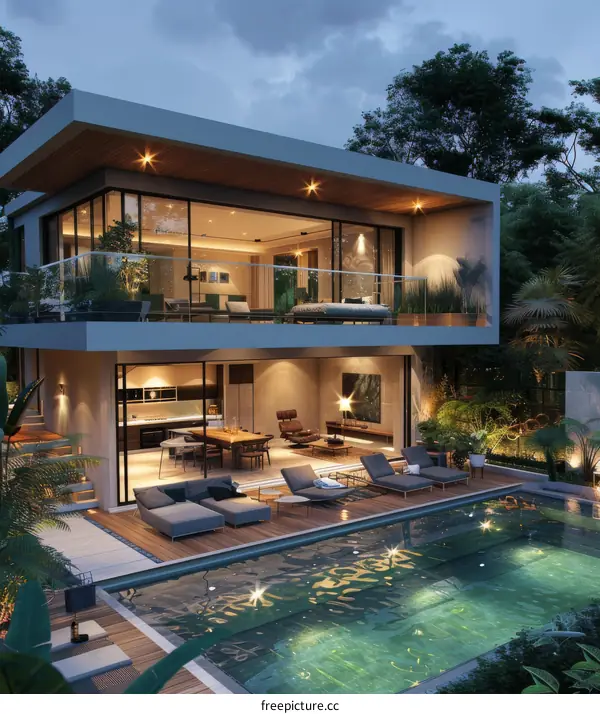 Modern Tropical Luxury Villa Poolside