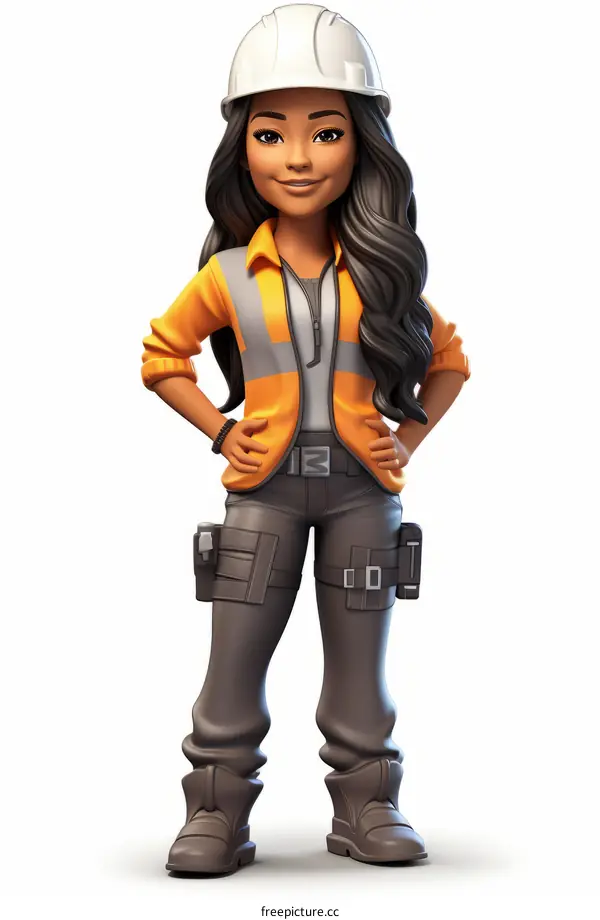 Confident Construction Worker in Hardhat and Vest