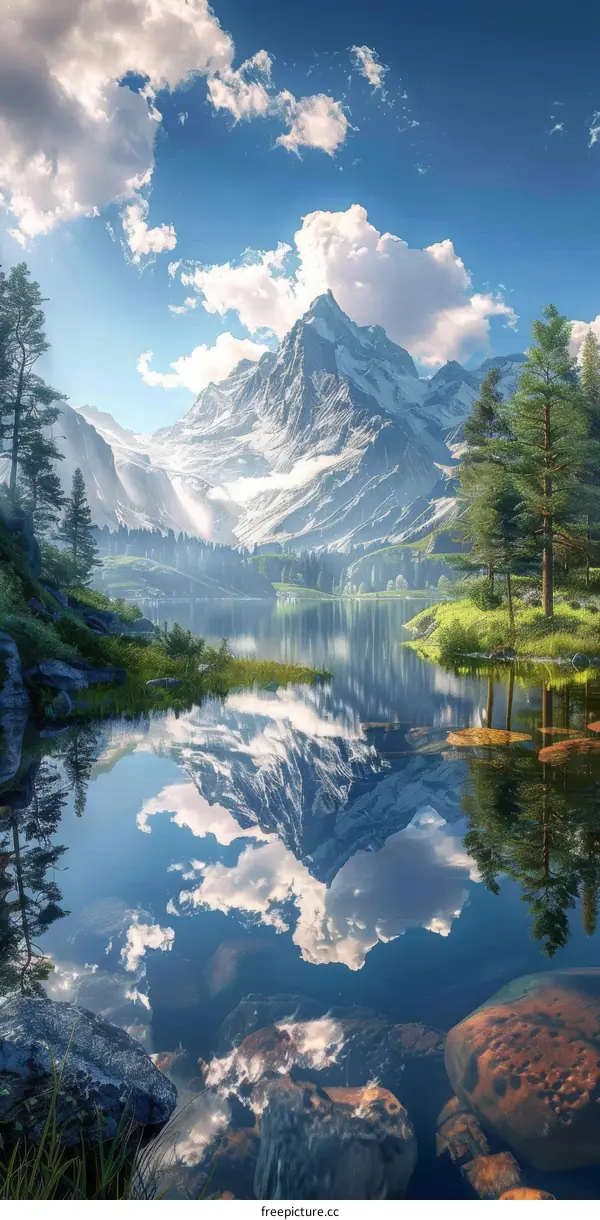 Majestic Mountain Landscape Painting