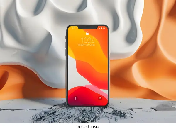Phone with a Colorful Abstract Background