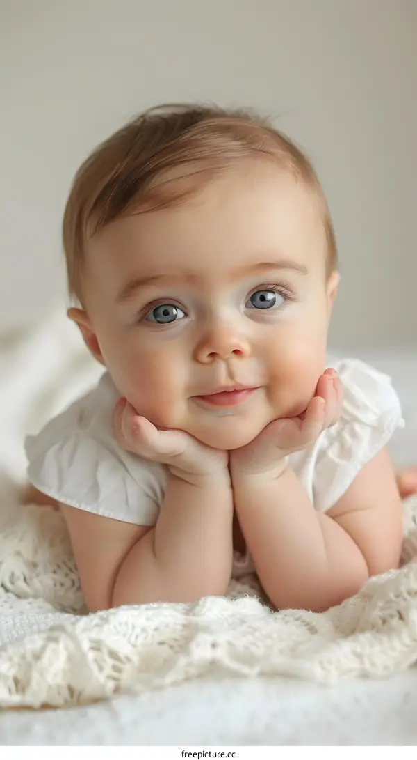 Cute Baby Girl With Blue Eyes
