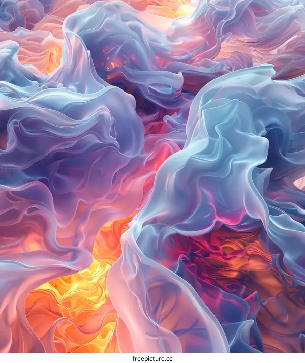 Abstract and colorful background with soft folds