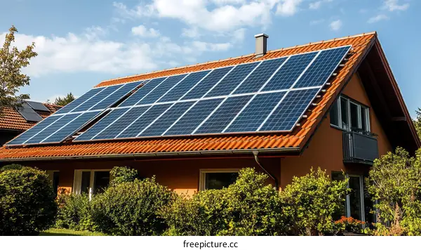 Residential Solar Panel Installation on a Roof