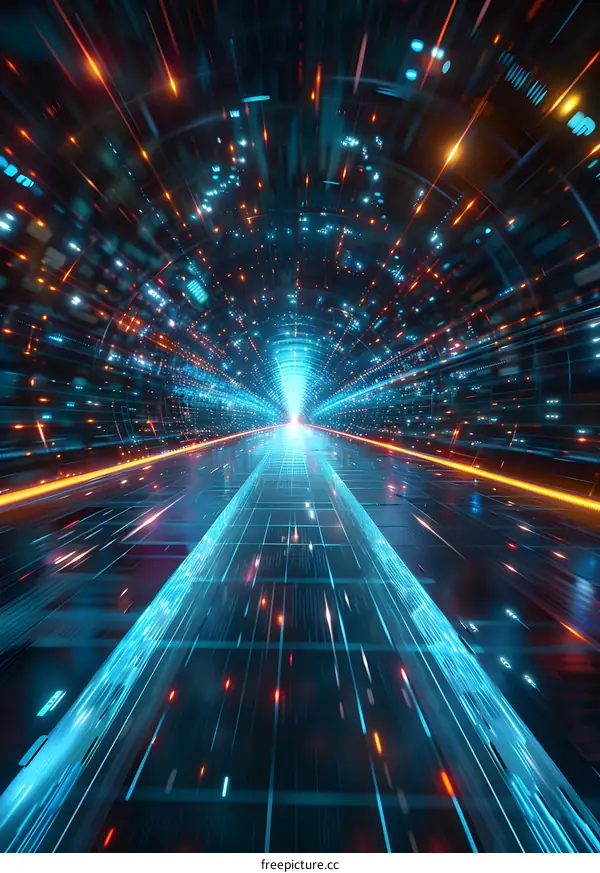 Futuristic technology tunnel