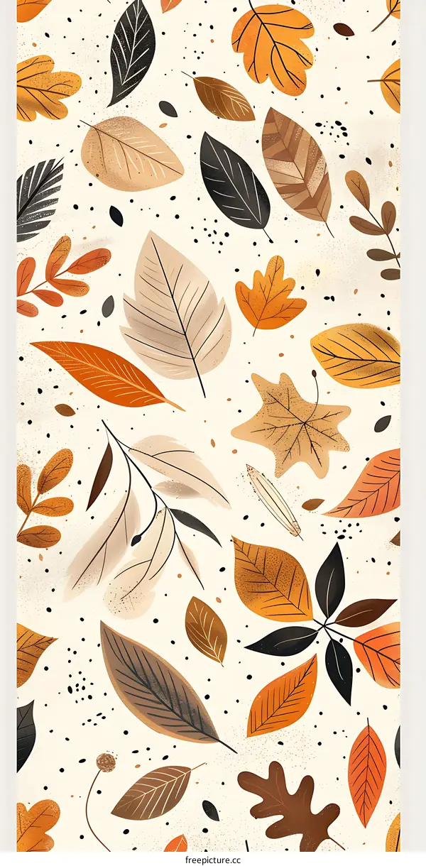 Autumn Leaves Seamless Pattern Illustration