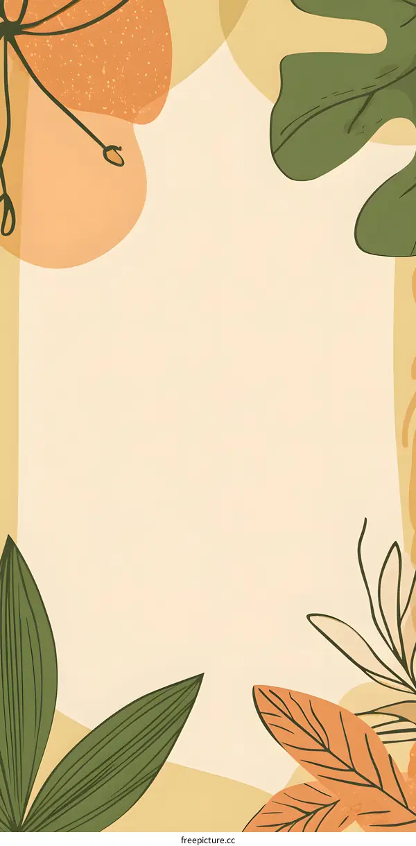 Abstract Minimalist Floral Background Illustration