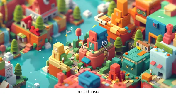 Colorful Abstract City Illustration
