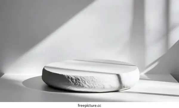 Modern Minimalist White Stone Display Platform
