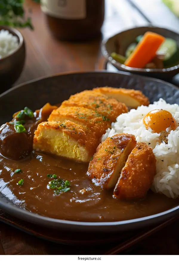 Japanese curry with chicken katsu