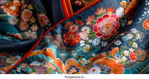A kimono with a beautiful floral pattern