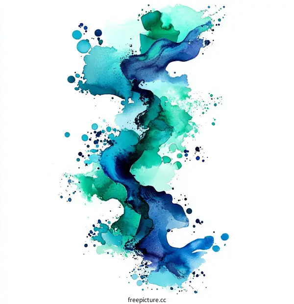 Abstract Watercolor Flowing Art Design
