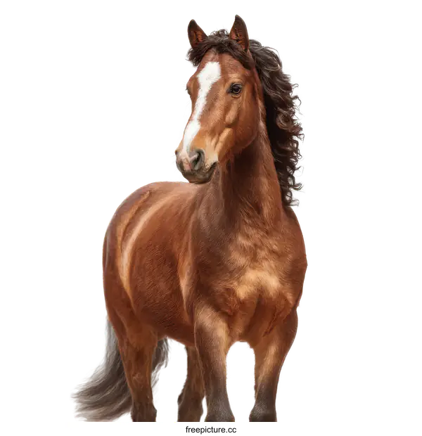 [Transparent Background PNG]Beautiful Horse Portrait on White Background
