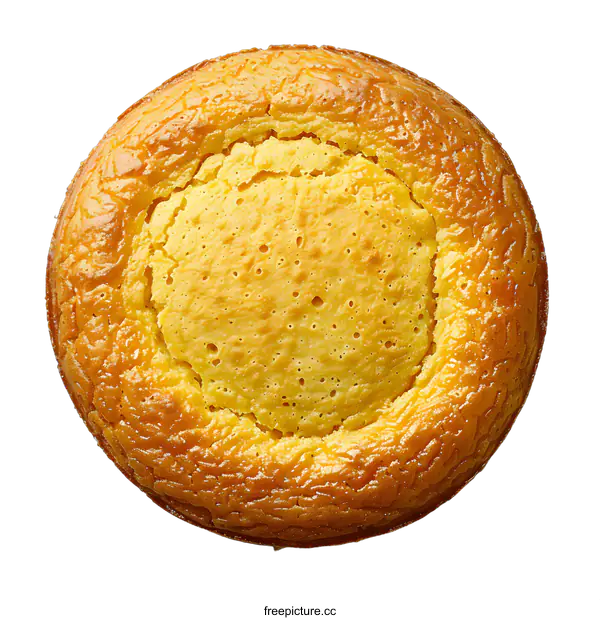 [Transparent Background PNG]A close-up image of a cornbread muffin