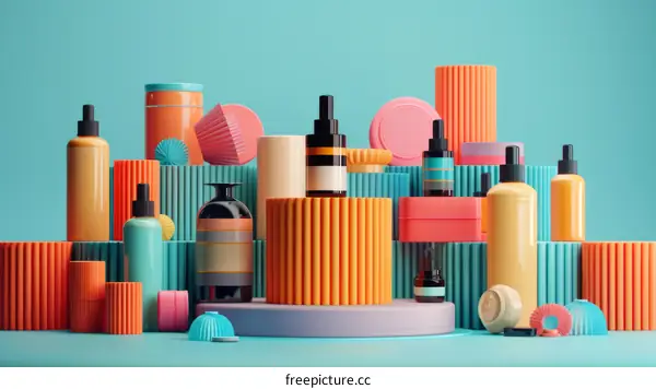 Colorful Cosmetic Products Display