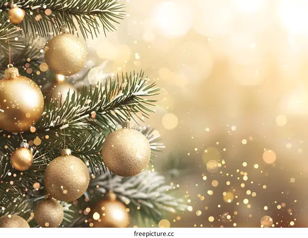 Christmas tree with golden balls