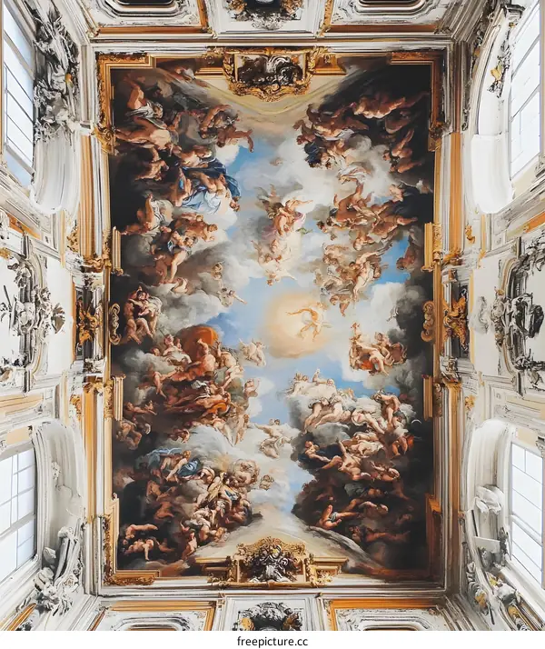 Ceiling Fresco of Angels and Gods