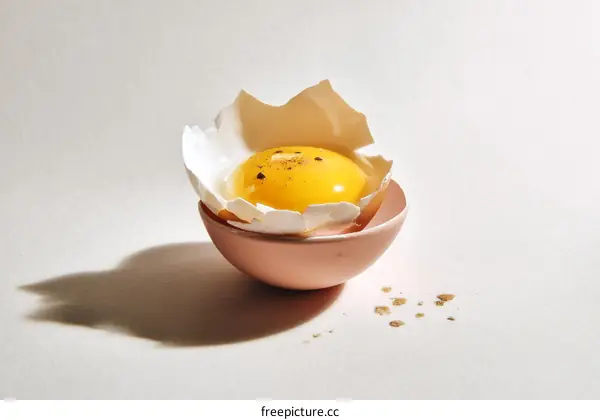 Delicate Egg Yolk in Cracked Shell Dish